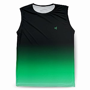 Regata Masculina Fitness Preto Verde