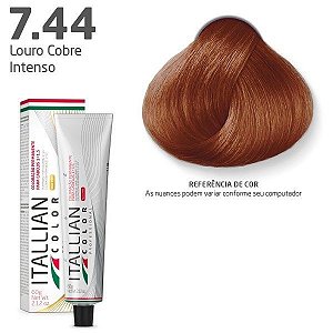 Coloração Itallian Color 60g Louro Cobre Intenso 7.44