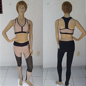 Conjunto 3D Marrom/Preto com bojo - Tam. M