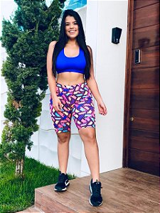 Short estampado em poliamida.