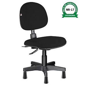 Cadeira para Confecção Executiva  NR17 Ergonômica Preta  com laudo técnico NR17