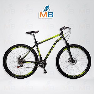 Bicicleta Aço Aro 29 Colli Athena 21 Velocidades Quadro 17" - Preto fosco com amarelo neon