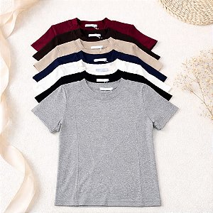 T-SHIRT BASICA  M.C C/RECORTE M/GG CHIC TOP