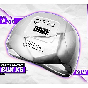 Cabine Estufa Sun X5 Plus LED UV 80W Híbrida Metálica BIVOLT Prata Metalizada