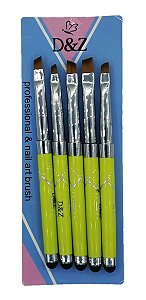 Kit Com 5 Pincel 2 4 6 8 10 Unha Gel Profissional Acrigel - POINT MIX  ACESSORIOS