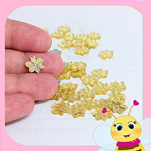 50 Mini apliques acrílico espelhado Abelha 1cm