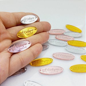 Tag Acrílica Oval 3x1,2cm