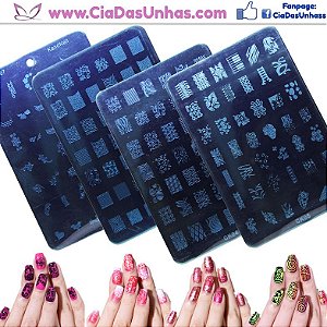 Placa Carimbo de unha 42 desenhos