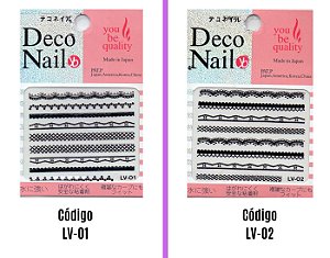 Adesivos 3D Renda Preta unha Diferentes Modelos