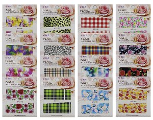 Adesivo de unha inteiro de água - 28 cartelas - 01