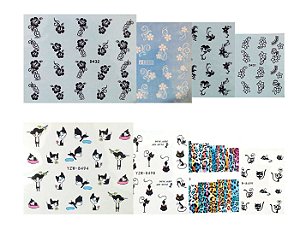 Adesivos de Água Preto, Branco Modelo D02