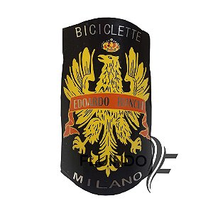 Plaqueta Emblema Adesivo Para Bike Alumínio - Bianchi Preto