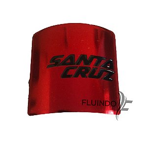 Plaqueta Emblema Adesivo Para Bike Alumínio - Santa Cruz Vermelho