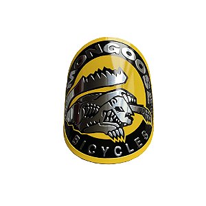 Plaqueta Emblema Adesivo Ciclismo P/ Bike Alumínio - Mongoose Amarelo