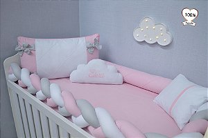 kit berço trança menina rosa