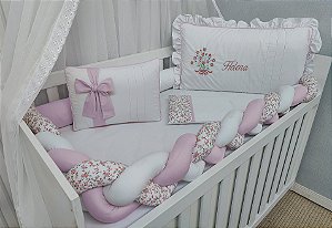 Kit Berço Personalizado Trança Floral
