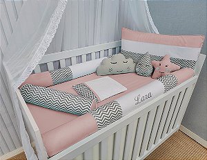 kit berço sonho rose