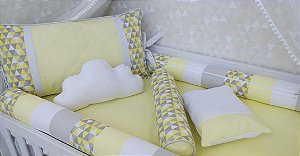 kit berço geométrico amarelo