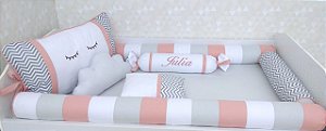kit berço sonho rose