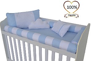 kit berço rolinho 100% algodão menino