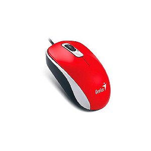Mouse Genius DX-110 Vermelho - USB 1000 DPI 3 Botões Ambidestro Cabo 1,5m