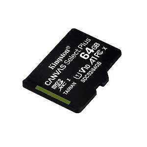 Cartão de Memória Kingston Micro SD 64GB Classe 10 com adaptador SD