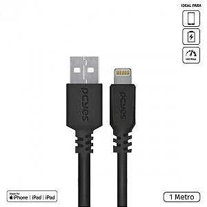 Cabo para Iphone original USB A 2.0 para lightning com certificado MFI 1m preto PUALP-01 PCYES
