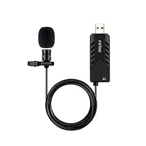 Microfone Lapela Usb K053 Com Placa De Som cabo 2m FIFINE