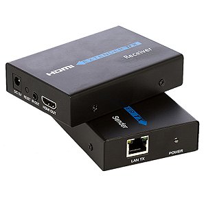 Extensor HDMI Extender Tx/Rx - Via Cabo de Rede Ate 60 Metros 1080p com Fonte SW31