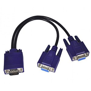 Cabo Adaptador VGA 1Macho x 2Femea Y PT. FCA-18 Feasso