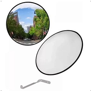 Espelho Panorâmico Convexo para Segurança Diametro 50cm Borda Borracha Metálico 609 Vizion