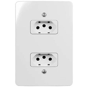 Conjunto 2 Tomadas Padrao Brasileiro 2p+T 20a-250v 4x2 Branca Renova PA021377 Margirius