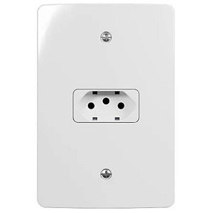 Conjunto 1 Tomada Padrão Brasileiro 2p+T 10a-250v 4x2 Branco Renova PA021362 MARGIRIUS