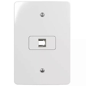 Conjunto Tomada Telefone Rj11 4 Fios 4x2 Branca Renova PA021360 MARGIRIUS