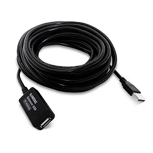 Cabo Extensor USB 2.0 10 Metros AMAF10 com Amplificador de Sinal 28129157 COMTAC