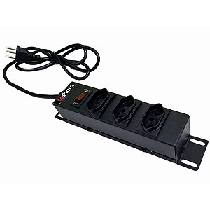 PDU Filtro de Linha com Protetor de Surto 3 Tomadas 10A Metalico 1,5m - Modelo 558 - TS-Shara