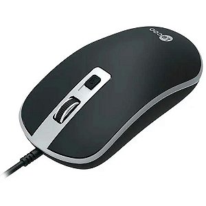 Mouse USB MS104 Lecoo com Ajuste de DPI 1600 – Óptico, Ambidestro, 4 Botões, Plug and Play