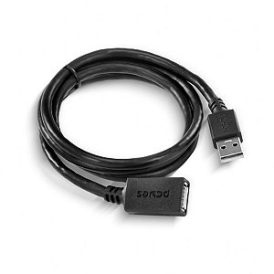 Cabo extensor USB A 2.0 macho para USB A 2.0 fêmea 28AWG puro cobre 1m PUAMF2-1 PCYES