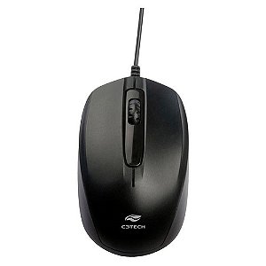 Mouse USB C3Tech MS-30BK Óptico 1000 DPI 3 Botões Cabo 1,15m Plug and Play Preto