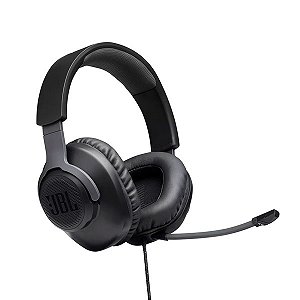 Fone de Ouvido Headset Quantum 100 Gamer com fio e microfone preto JBL JBLQUANTUM100BLK