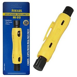 Decapador para Cabo Coaxial Hikari HK-313 21B026 Tipo Caneta 4 Lâminas CATV RG59 RG6 RG7 RG11