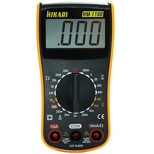 Multímetro Digital HM-1100 Hikari CAT III 600V 21N138 Resistência até 20MΩ Corrente 10A