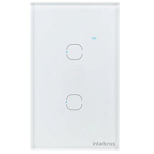 Interruptor Touch Smart Wi-Fi Intelbras EIW 1002 2 4850015 Teclas Branco Alexa Google