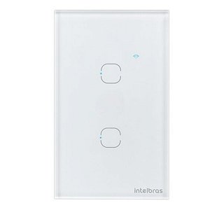 Interruptor Touch Smart Wi-Fi Intelbras 4850058 MIS 1002 2 Teclas Branco