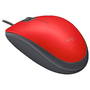 Mouse Logitech M110 Silent Clique Silencioso USB Vermelho Com Fio