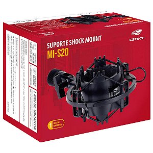 Suporte de Microfone Shock Mount Antivibração C3Tech MI-S20 Preto