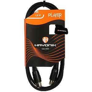 Cabo MIDI para Instrumentos Hayonik Player 1,8m Preto