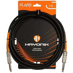 Cabo para Instrumentos Hayonik Player P10 x P10 3m Preto