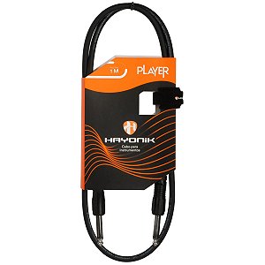 Cabo para Instrumento Injetado Hayonik Player P10 x P10 1m Preto