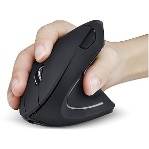 Mouse Vertical Ergonômico Vinik Power Fit PM300 1600 DPI Sem Fio Recarregável Preto